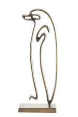 Elegant Bronze Penguin Sculpture on Base - 18x8x47 cm