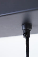 Suspended Five-Light Fixture Alvaro in Matte Black, 100x20x122 cm
