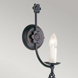 Medieval Black Iron Wall Sconce