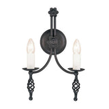 Medieval Belfry Dual Light Wall Fixture in Black