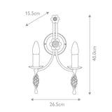 Medieval Belfry Dual Light Wall Fixture in Black