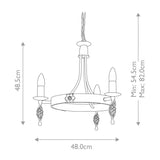 Medieval Cartwheel 3-Light Chandelier in Black Finish