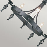 Belfry 5-Light Medieval Cartwheel Chandelier in Black Steel
