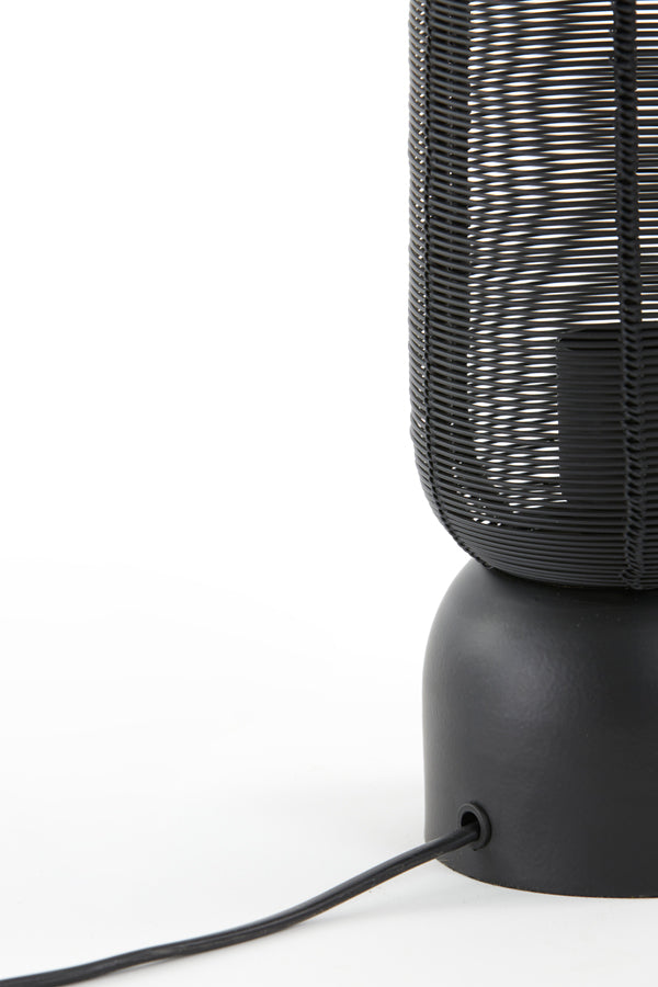 Elegant Black Table Lamp 11x39.5 cm - Lezuza Matte Finish