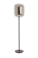 Smoked Glass and Black Floor Lamp, 35cm x 160cm, Julia Collection