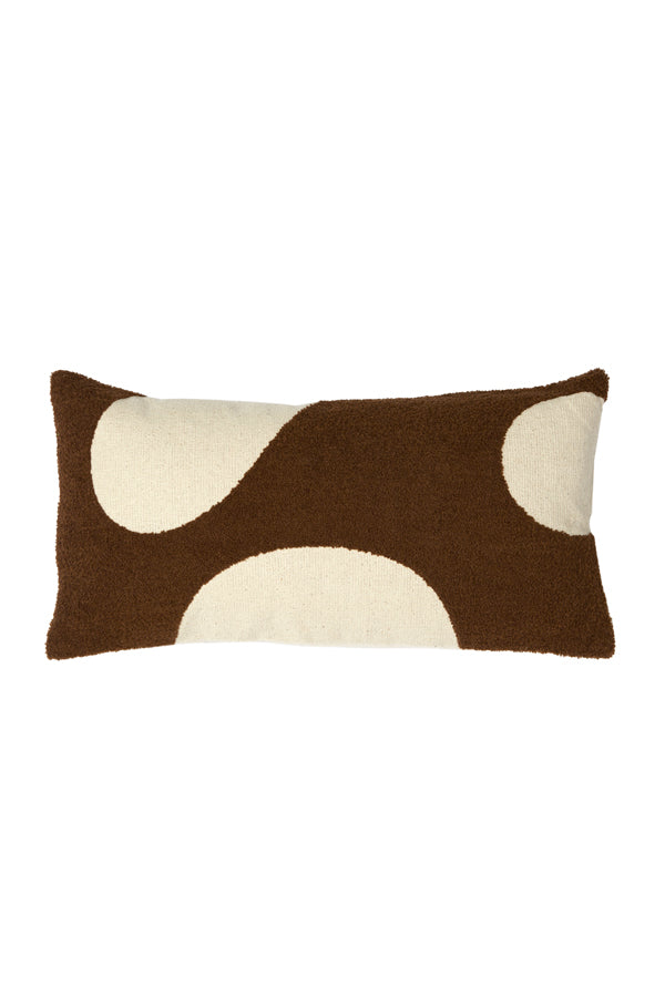Elegant Cellio Brown and Beige Lumbar Cushion 60x30 cm