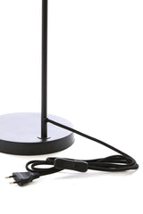 Smoked Glass and Matte Black Table Lamp - 35x20x51.5 cm