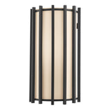 Cagliari Wall Light Matt Black With Ivory Shade