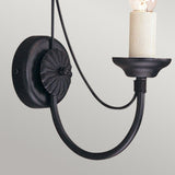 Carisbrooke Gothic Candelabra Wall Sconce in Black