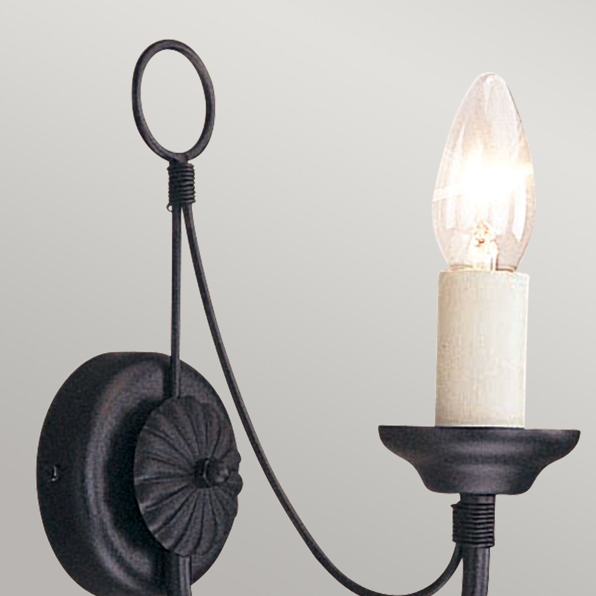 Carisbrooke Gothic Candelabra Wall Sconce in Black