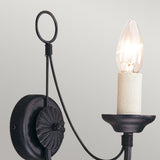Carisbrooke Gothic Candelabra Wall Sconce in Black