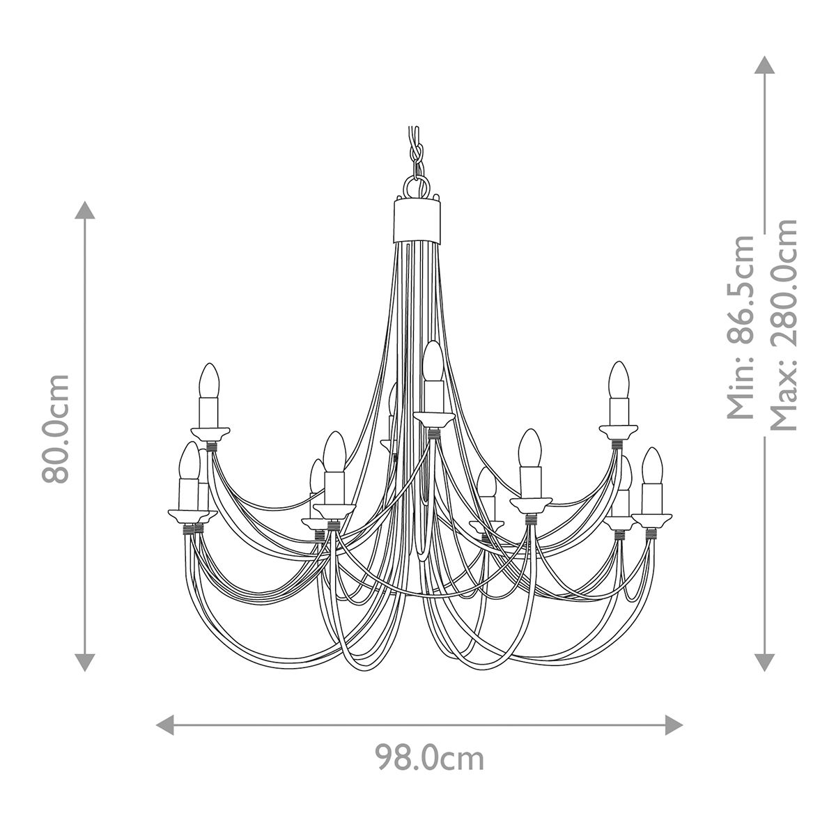 Carisbrooke 12-Light Gothic Candelabra Chandelier