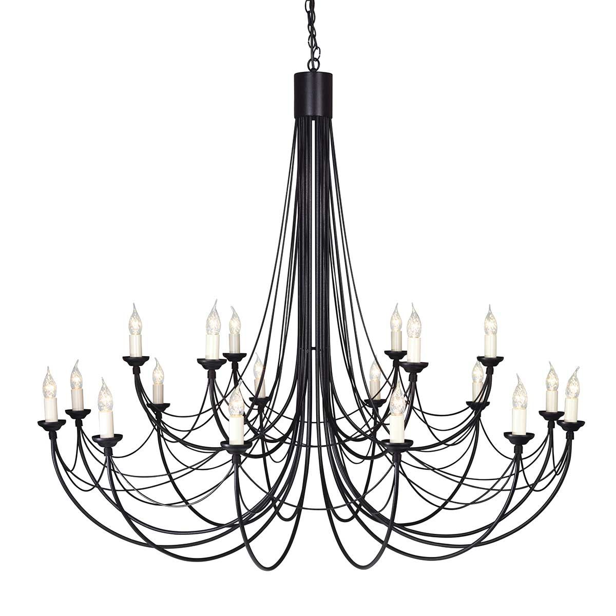 Gothic Elegance: Carisbrooke 18-Light Black Chandelier