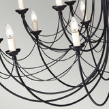Gothic Elegance: Carisbrooke 18-Light Black Chandelier