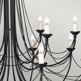Gothic Elegance: Carisbrooke 18-Light Black Chandelier