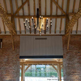 Gothic Elegance: Carisbrooke 18-Light Black Chandelier
