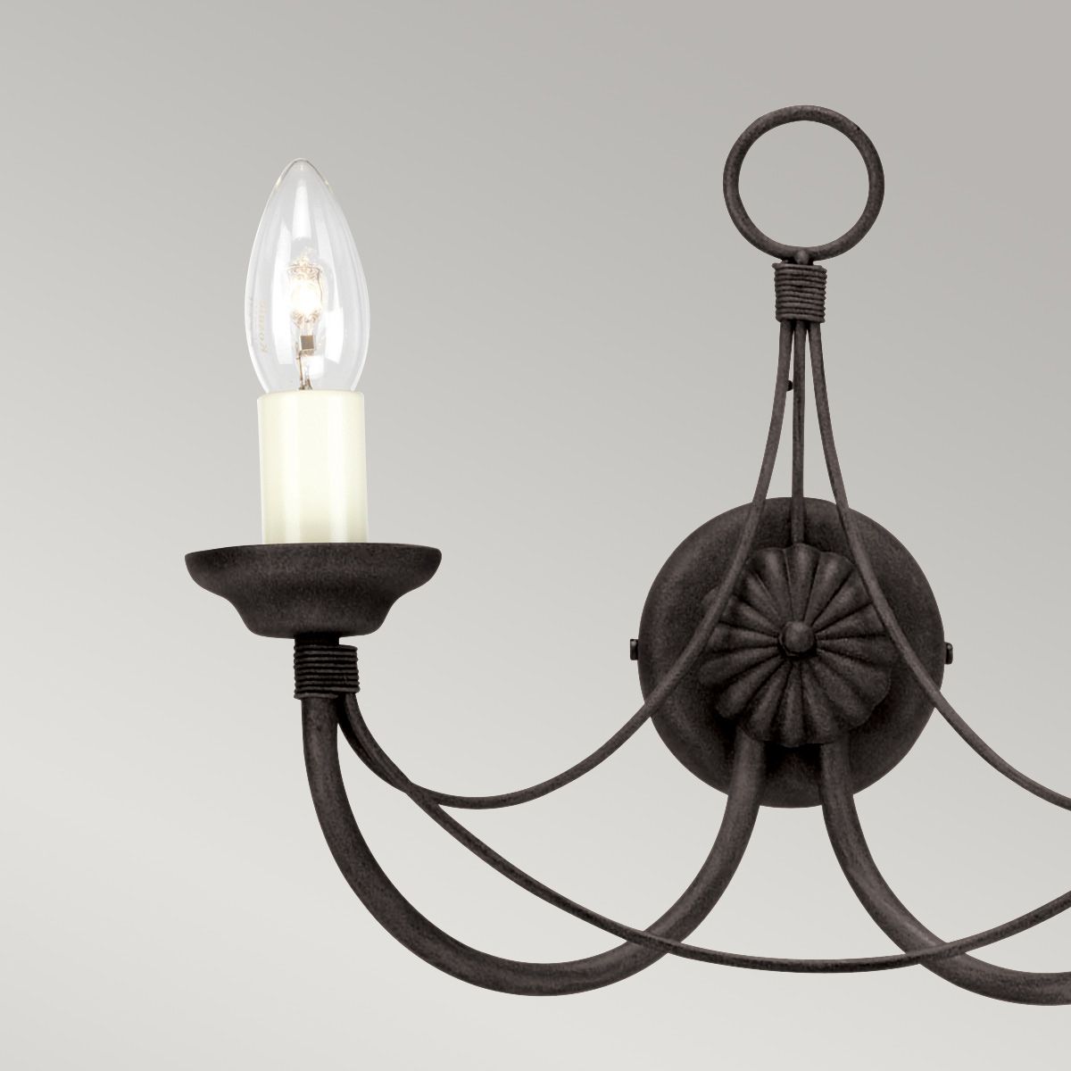 Carisbrooke Dual Light Gothic Wall Sconce in Black