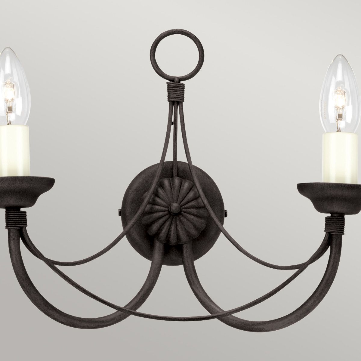 Carisbrooke Dual Light Gothic Wall Sconce in Black