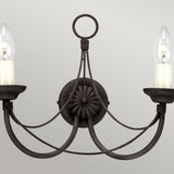 Carisbrooke Dual Light Gothic Wall Sconce in Black