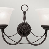 Carisbrooke Dual Light Gothic Wall Sconce in Black