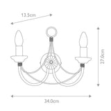 Carisbrooke Dual Light Gothic Wall Sconce in Black