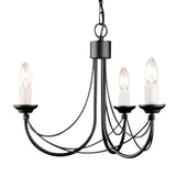 Carisbrooke Gothic Matte Black 3-Light Candelabra Chandelier