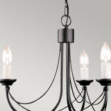 Carisbrooke Gothic Matte Black 3-Light Candelabra Chandelier