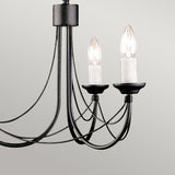 Carisbrooke Gothic Matte Black 3-Light Candelabra Chandelier