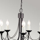 Carisbrooke Matte Black Gothic Candelabra Chandelier with Hand-Bound Wire Drapes