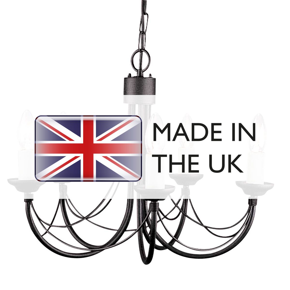 Carisbrooke Matte Black Gothic Candelabra Chandelier with Hand-Bound Wire Drapes