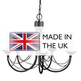 Carisbrooke Matte Black Gothic Candelabra Chandelier with Hand-Bound Wire Drapes