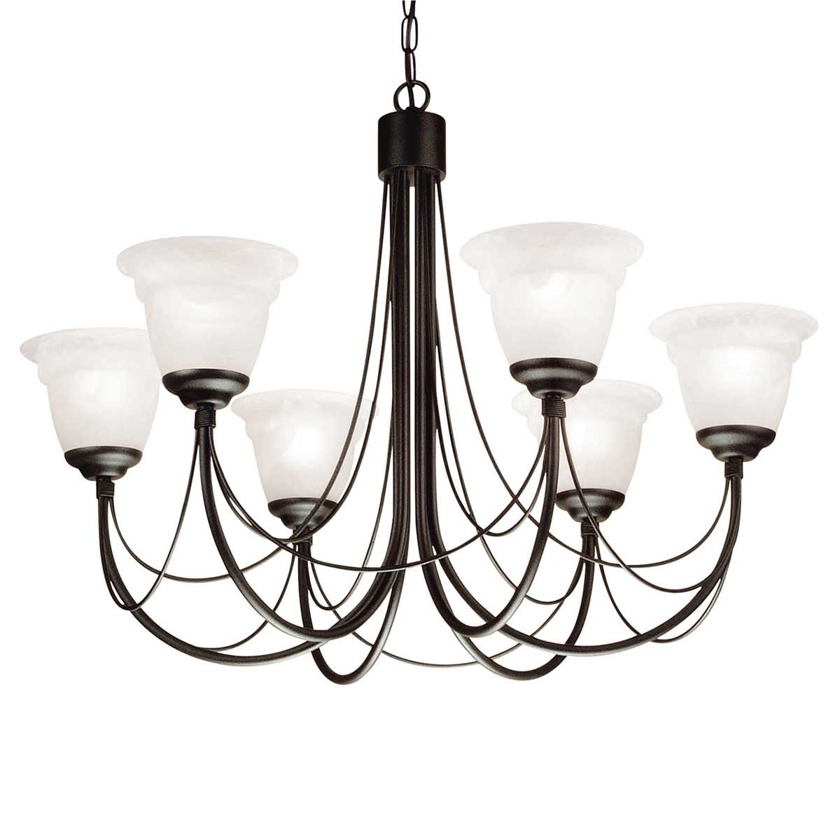 Carisbrooke Matte Black 6-Light Gothic Candelabra Chandelier