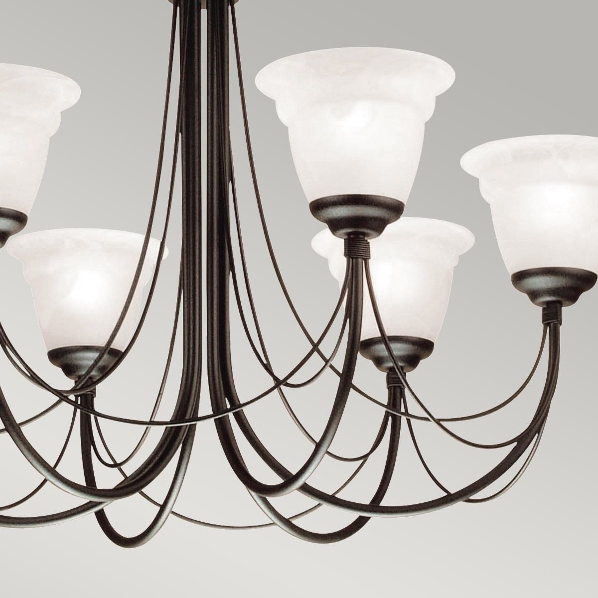 Carisbrooke Matte Black 6-Light Gothic Candelabra Chandelier