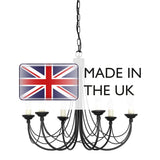 Carisbrooke Matte Black 6-Light Gothic Candelabra Chandelier