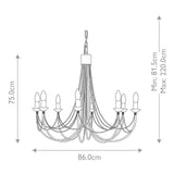 Carisbrooke Elegant Gothic Chandelier with Hand-Bound Wire Drapes