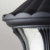 Textured Black Small Outdoor Wall Lantern with Clear Seeded Glass