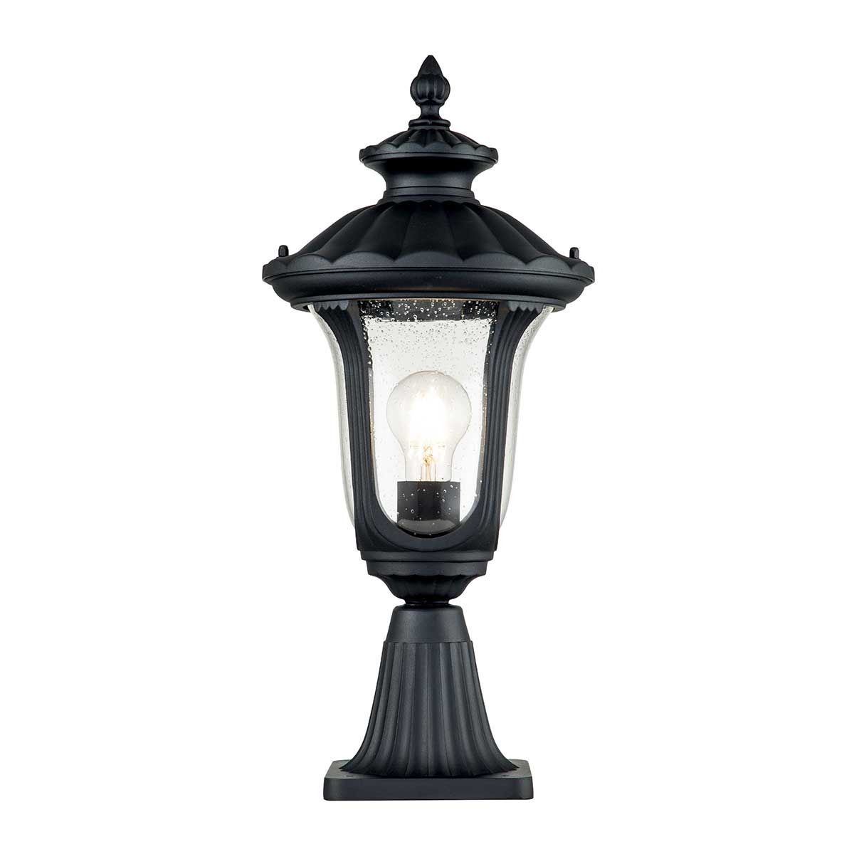 Vintage Black Chicago Outdoor Pedestal Lantern