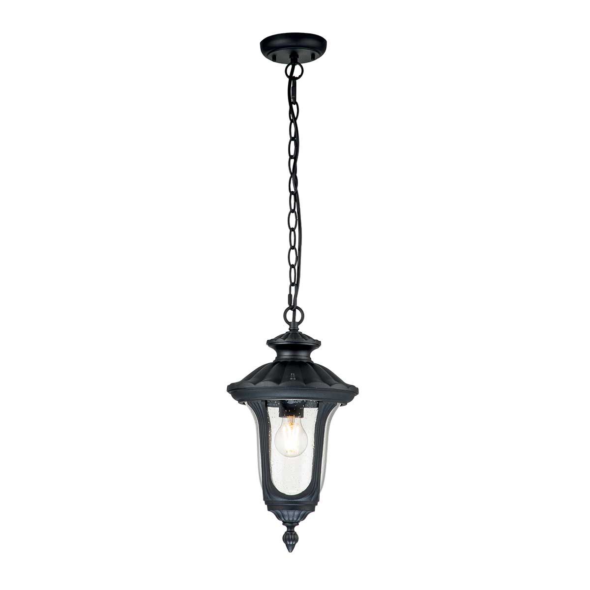 Artisan Outdoor Chain Lantern - Textured Black Finish