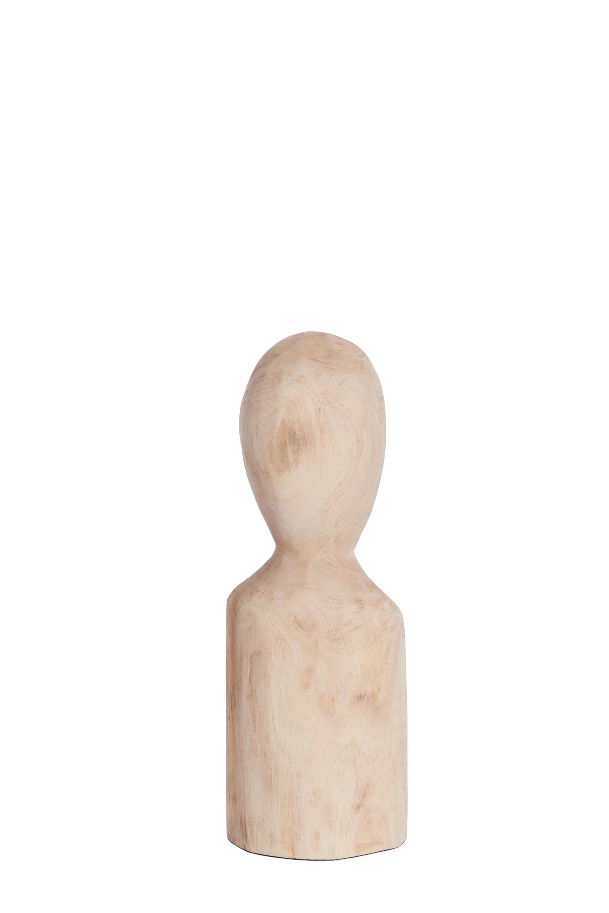 Title: Handcrafted Lumuna Wood Sculpture - Natural Finish, 12.5x12x32.5 cm