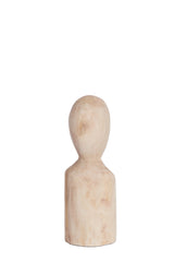 Title: Handcrafted Lumuna Wood Sculpture - Natural Finish, 12.5x12x32.5 cm