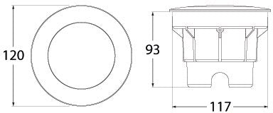 Ceci 120 3W GX53 LED CCT, Ground Light, Black/Clear