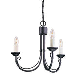 Elegant Chartwell Black Steel 3-Light Chandelier