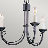 Elegant Chartwell Black Steel 3-Light Chandelier