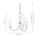 Elegant Chartwell Black Steel 3-Light Chandelier