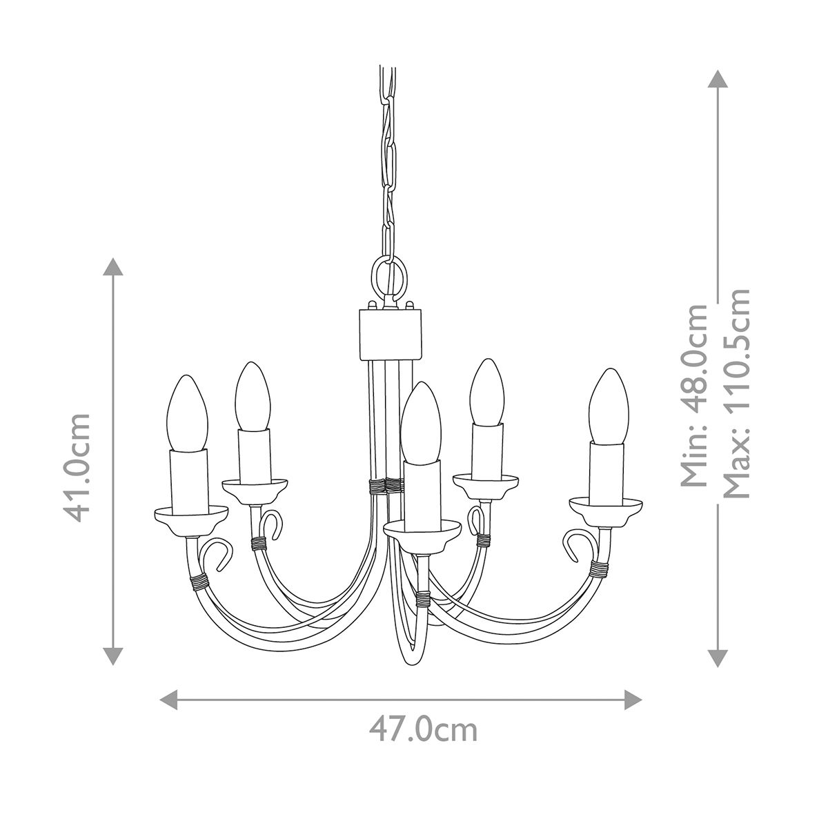 Timeless Elegance: Chartwell 5-Light Black Chandelier