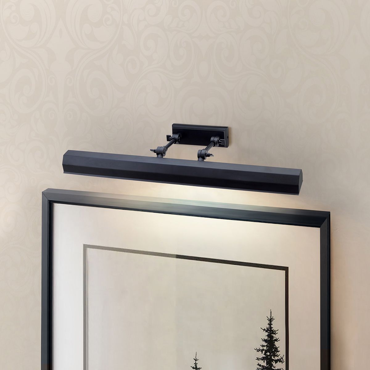 Large Black Chawton Adjustable Picture Light by Elstead Lighting - 65cm