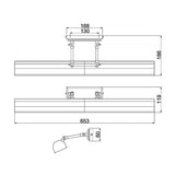 Large Black Chawton Adjustable Picture Light by Elstead Lighting - 65cm