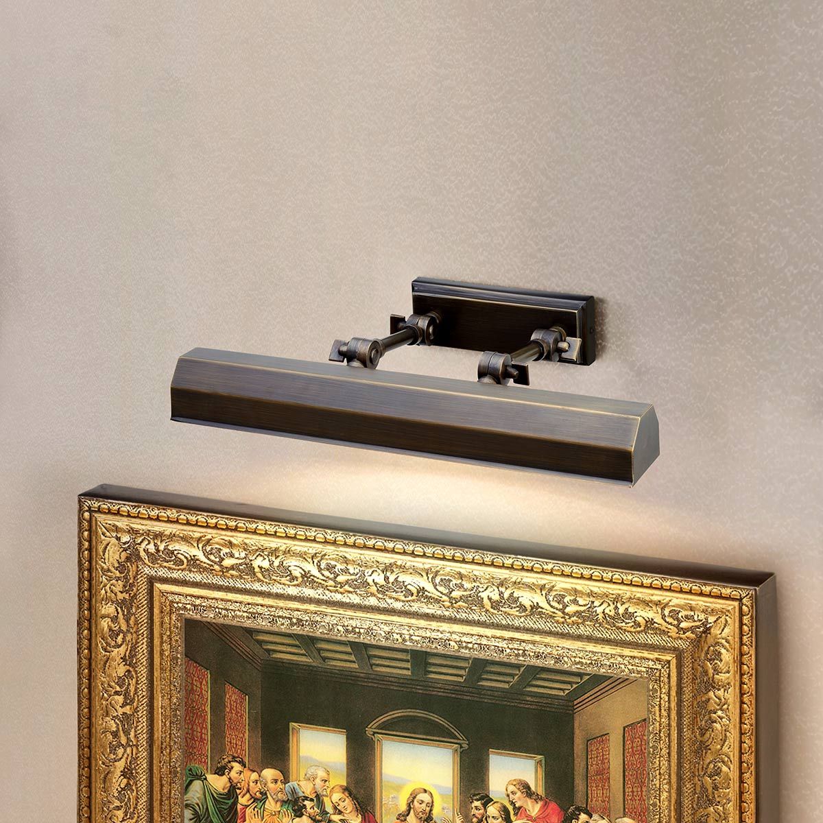 Chawton Medium 2-Light Picture Lamp, 40cm, Dark Bronze Finish