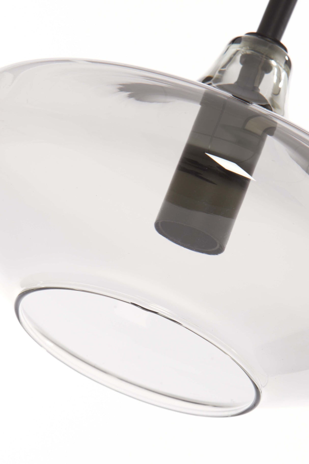 Elegant Solna Black Table Lamp with Smoked Glass, 31x22x50 cm, E14 Socket