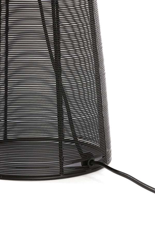 Matte Black Aboso Table Lamp - 24cm Diameter, 54cm Height